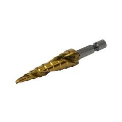 Сверло по металлу ступенчатое спиральное ПРАКТИКА 4-12мм, шаг 1мм, хвост.1/4