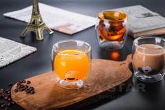 Стеклянный стакан с двойными стенками  в форме медведя "Мишка", 250 мл