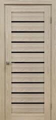 Межкомнатная дверь X-2 / Цвет тон Кремовая лиственница / Остекление "Лакобель черное" / Двери Верда