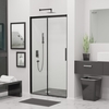 RGW 34121216-14 Душевая дверь RGW LE-12B Чёрный Прозрачное