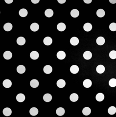 Ткань плательная Кашибо белый горох на чёрном, d 4,2 см