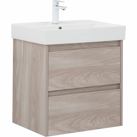 Aquanet 305236 Тумба с раковиной Nova Lite 60 2 ящ. цв. орех светлый (305236)