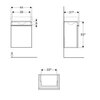 Шкафчик для раковины Geberit Citterio, с одной дверью: B=44см, H=55.4см, T=31.6см, бежевый / глянцевое стекло, светлый дуб / меламин, структура дерева
