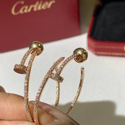 Серьги гвоздь большие Cartier VGOLD