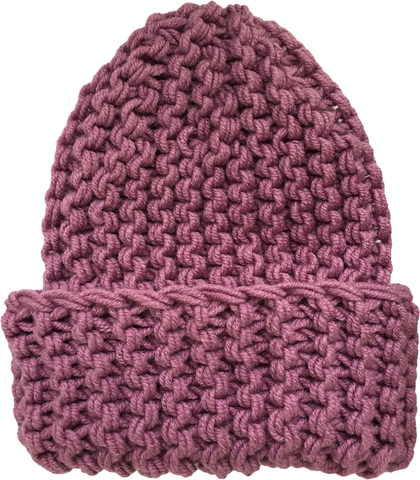 Женская зимняя шапочка крупной вязки (розовый)