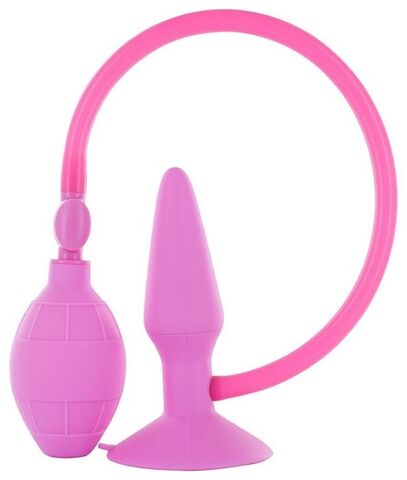 Розовая анальная пробка с расширением Inflatable Butt Plug Small - 10 см. - Seven Creations Y0010R40PGACN