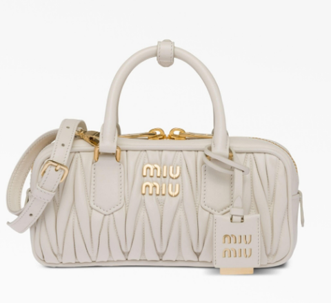 Сумка MIU MIU Arcadie matelassé из кожи наппа, белый