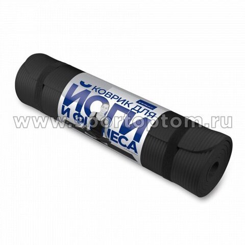 Коврик для йоги и фитнеса INDIGO NBR 173*61*1 см Черный
