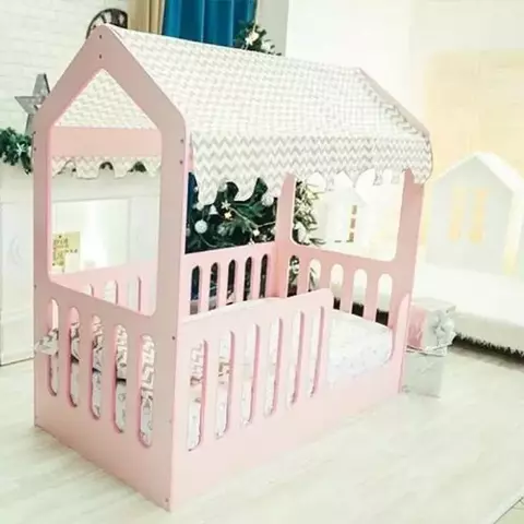 Детская кровать Домик ЛДСП розовый