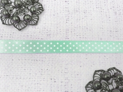 Лента атласная горох, ш. 1 см, мятный
