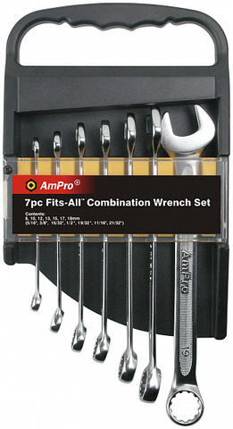 Набор ключей универсальных AmPro FITS-ALL (10-19 мм), 7 предметов