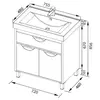 Aquanet 176900 Компл.2 - Тумба Гретта 75 цв.белый ящ.2 дв.(176900)