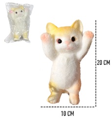 Антистресс БОЛЬШОЙ КОТ с ворсом Желтый, 19см*10см*6см, (500гр)