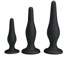 Набор из 3 силиконовых анальных пробок для начинающих Mini Anal Kit - 