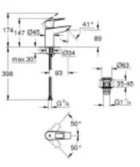 23878001 BauLoop Смеситель для раковины, размер S, EcoJoy