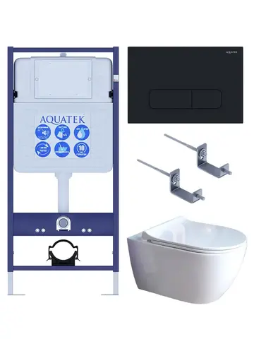 Aquatek SET Aquatek ПОЛАРИС-01-017 4в1 SET Aquatek ПОЛАРИС (рама Aquatek Standard INS-0000012+унитаз ПОЛАРИС AQ0700-01 с тонким сиденьем soft-close+ крепеж KKI-0000002 +панель KDI-0000017)
