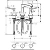 Смеситель для раковины двухвентильный на 3 отверстия с донным клапаном Hansgrohe Metropol Classic 31330000