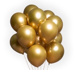 Шар воздушный 12" золотой хром 1 шт, надут гелием