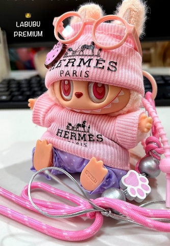 Игрушка брелок LABUBU premium HERMES pink