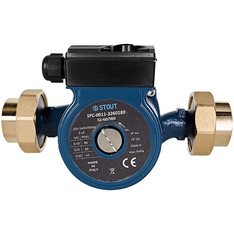 Stout циркуляционный насос 32-60/180 с латунными гайками (SPC-0011-3260180)