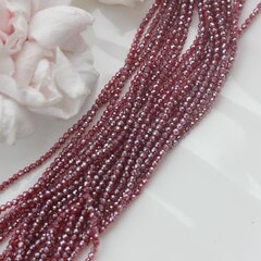 Бусины стеклянные тёмно-бордовый круглые 2 мм, К075