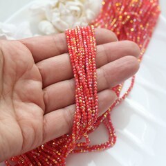 Бусины стеклянные коралловые с покрытием круглые 2 мм, К180