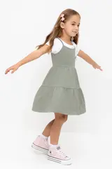 сарафан  для девочки  КР 5799-1/зеленый чай к565
