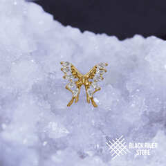 Butterfly Aglais Crystal PVD Yellow