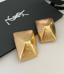 27061-Серьги клипсы крупные прямоугольников из латуни YSL