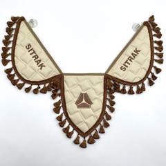 Вымпел тройной Sitrak (экокожа, бежевый с темно-коричневой вышивкой)
