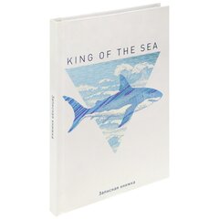 
          Записная книжка А6, Проф-Пресс, 7БЦ, глянцевая ламинация, твин-лак, холодная фольга, клетка, 96 л, "Король моря"