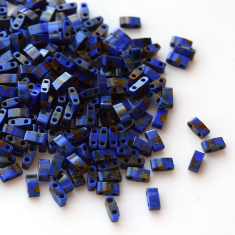 HTL-4518 Бисер Миюки халф тила/Miyuki Half Tila Picasso Blue