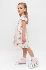 платье  для девочки  КР 5793/бежевый,нежный цветок к549