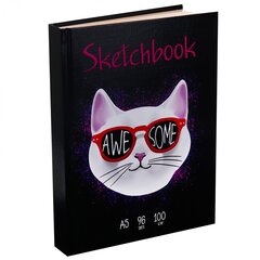 
          Скетчбук А5 96л., "Cool cat", 100г/м2, Миленд, 7БЦ, глянц. лам., лен