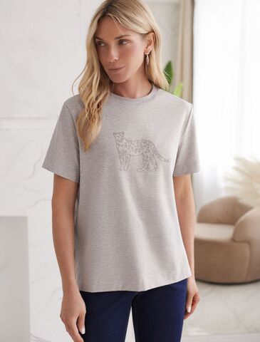 Футболка из премиального хлопка с авторским принтом  D49.110 (125931)