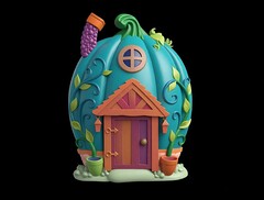 Силиконовый молд № 437 Домик 2 D( серия домики для гномов и фей)