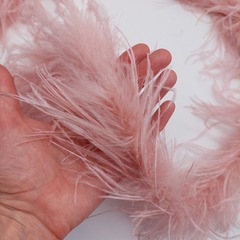 Боа  из перьев страуса и пуха 30 гр. пыльный розовый