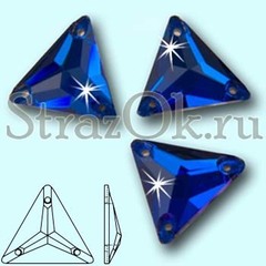 Стразы пришивные стеклянные Triangle Capri Blue, Треугольник Капри Блю, синий на StrazOK.ru