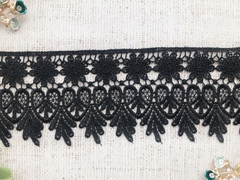 Кружево плетеное, ш. 8,5 см, чёрный