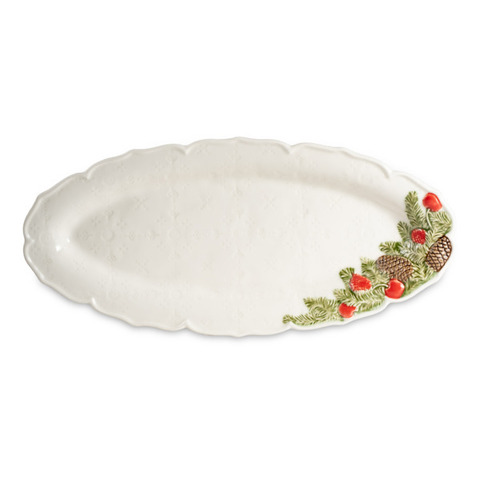 Блюдо овальное Bordallo Pinheiro Рождественская гирлянда 40х19см