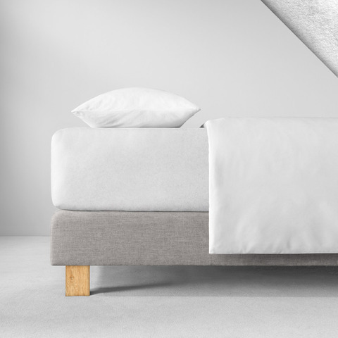 Велюровая простыня на резинке 100x200 Estella 100 weiss белая