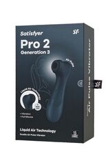 Черный вакуумный стимулятор клитора Satisfyer Pro 2 Generation 3 - 