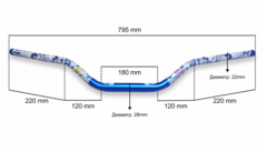 Алюминиевый руль PROTAPER Metal Mulisha сечение 28/22, синий