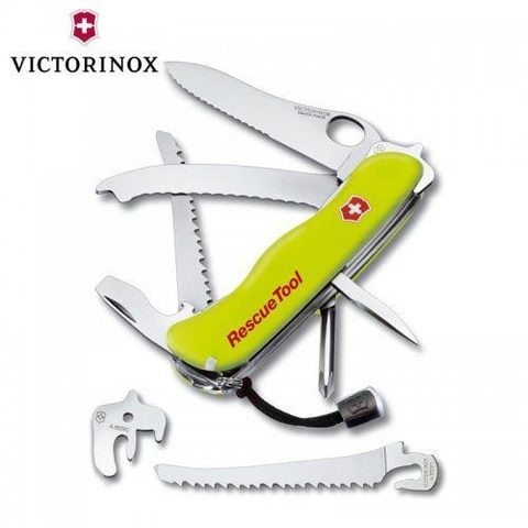 Нож перочинный Victorinox RescueTool One Hand 111мм с фикс 15 функций желтый (0.8623.MWN)
