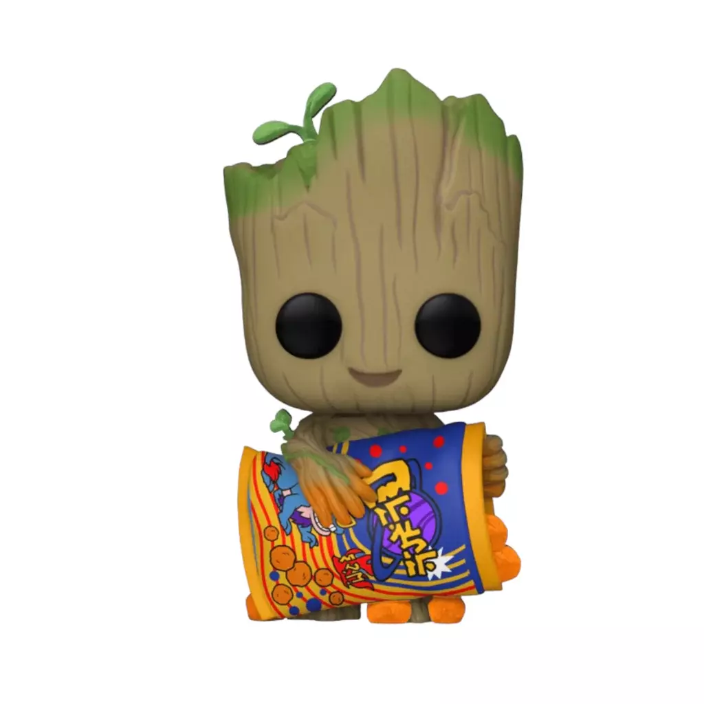 Boneco Funko Pop Groot Cheese Puffs 1196 I Am Groot Marvel