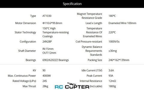 T-Motor AT1030 110CC KV90