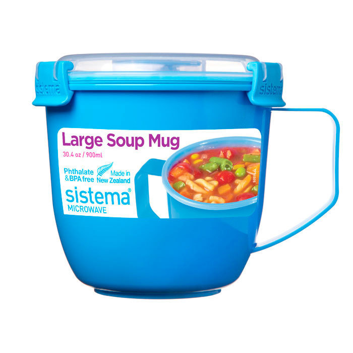 Кружка суповая для СВЧ Sistema "Microwave" 900 мл, цвет Голубой