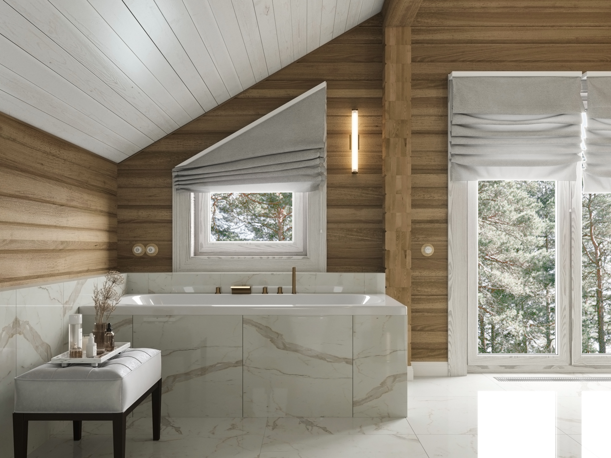 Дизайн ванной комнаты 5м2 (Бамбук)