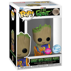 Funko POP! Marvel. I am Groot: Groot with Cheese Puffs (Flocked Exc) (1196)