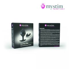 Черная пробка Mystim Rocking Vibe S с возможностью подключения к электростимулятору - 9,7 см. - 